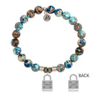 Earth Jasper Stone Bracelet with Unbreakable Sterling Silver Charm
