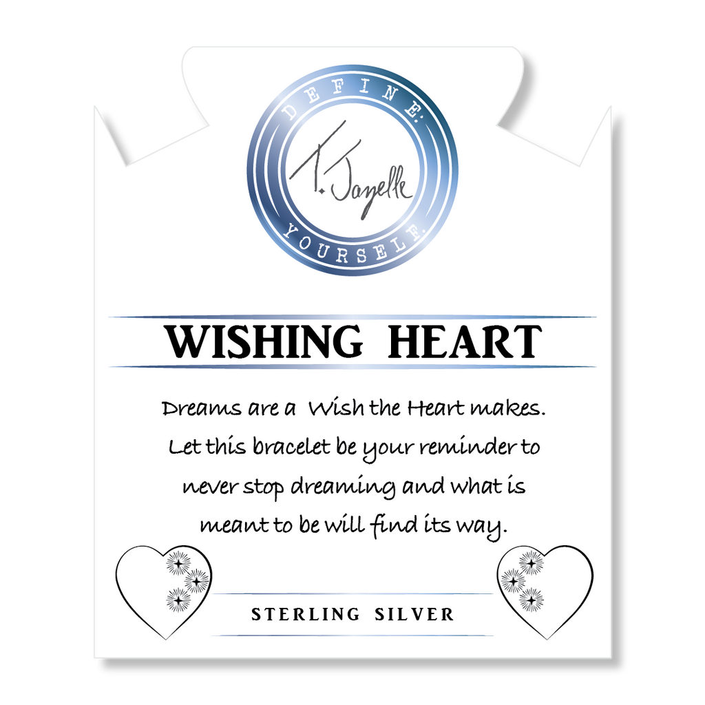 Earth Jasper Stone Bracelet with Wishing Heart Sterling Silver Charm