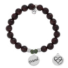 fix Garnet Stone Bracelet with Friend Endless Love Sterling Silver Charm