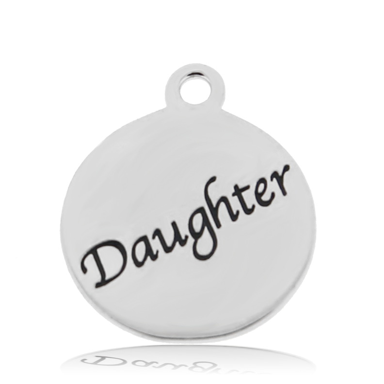 Garnet Stone Bracelet with Daughter Sterling Silver Charm