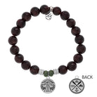 Garnet Stone Bracelet with Lake Life Sterling Silver Charm