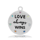 Garnet Stone Bracelet with Love Always Wins Sterling Silver Charm