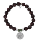 Garnet Stone Bracelet with Lucky Elephant Sterling Silver Charm