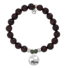 Garnet Stone Bracelet with Mom... Sterling Silver Charm