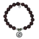 Garnet Stone Bracelet with Palm Tree Sterling Silver Charm