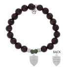Garnet Stone Bracelet with Shield of Strength Sterling Silver Charm