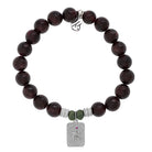 Garnet Stone Bracelet with Snake Sterling Silver Charm