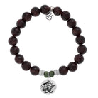 Garnet Stone Bracelet with Turtle Sterling Silver Charm
