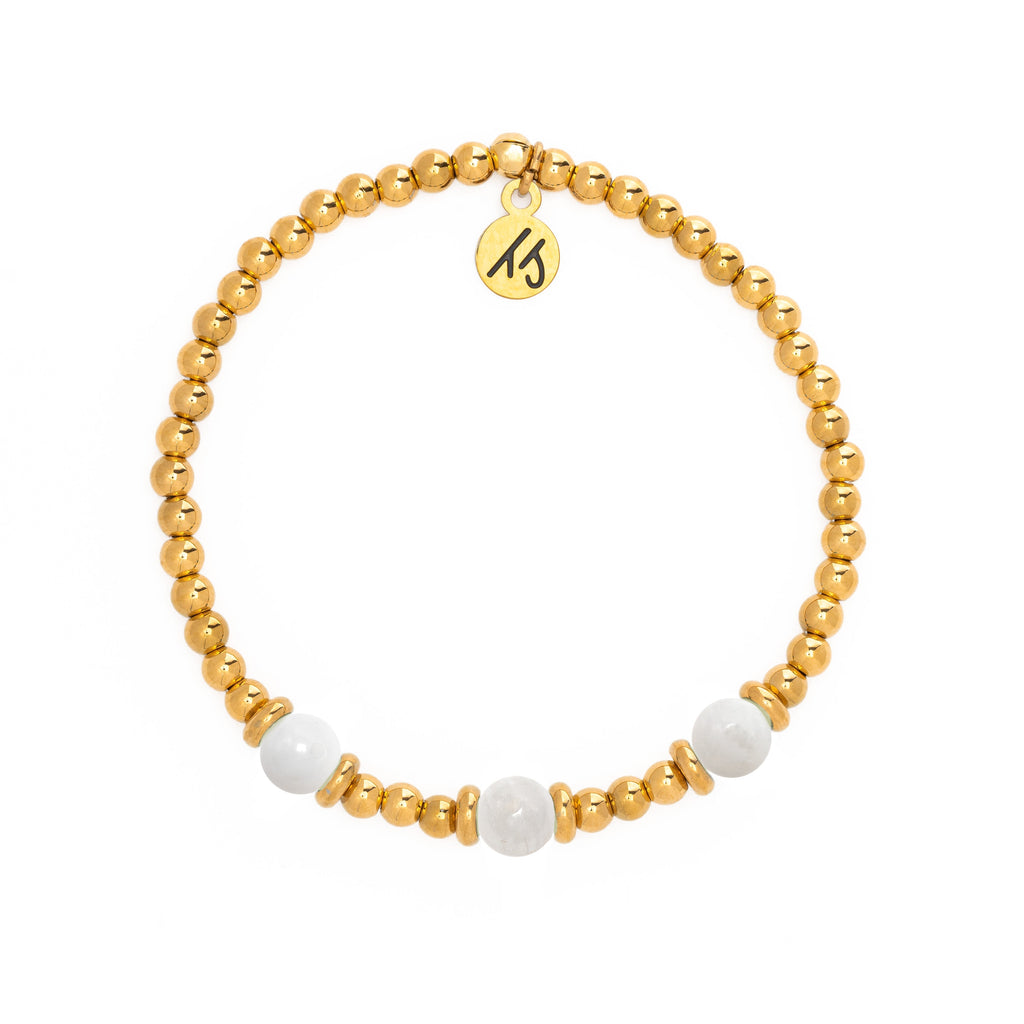 Gold Affirmations Collection- Always Believe Moonstone Bracelet