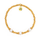 Gold Affirmations Collection- I am Blessed Pearl Bracelet