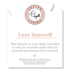 Gold Affirmations Collection- Love Yourself Rose Quartz Bracelet