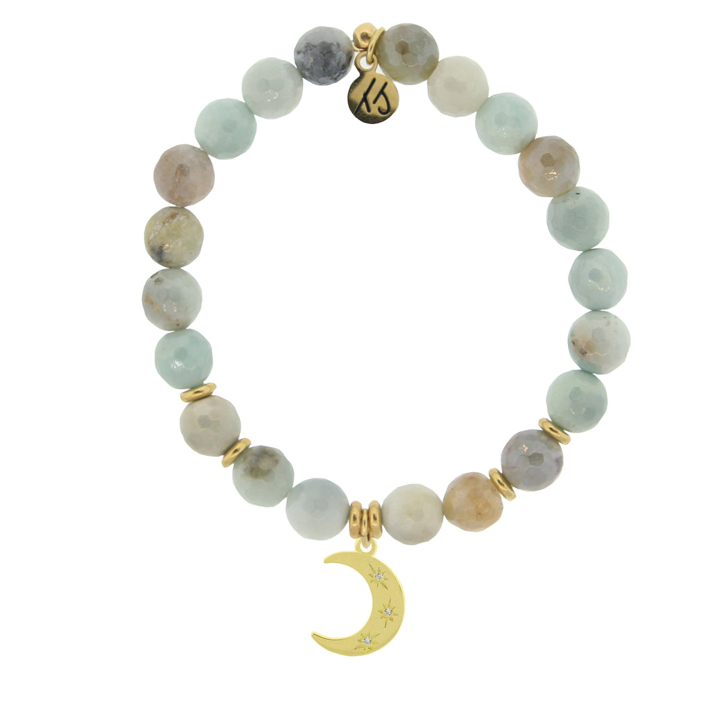Gold Collection - Amazonite Stone Bracelet with Friendship Stars Gold Charm