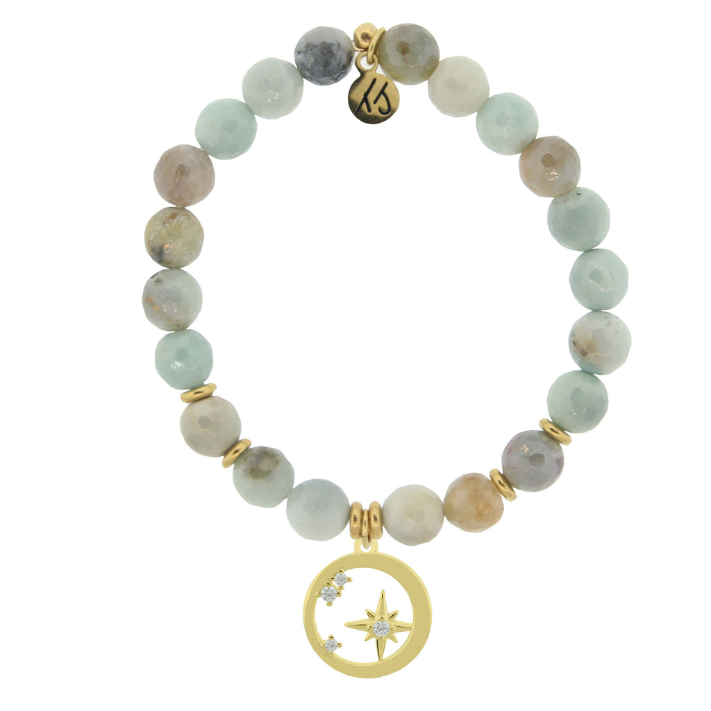 Gold Collection - Amazonite Stone Bracelet with What is Meant to Be Gold Charm