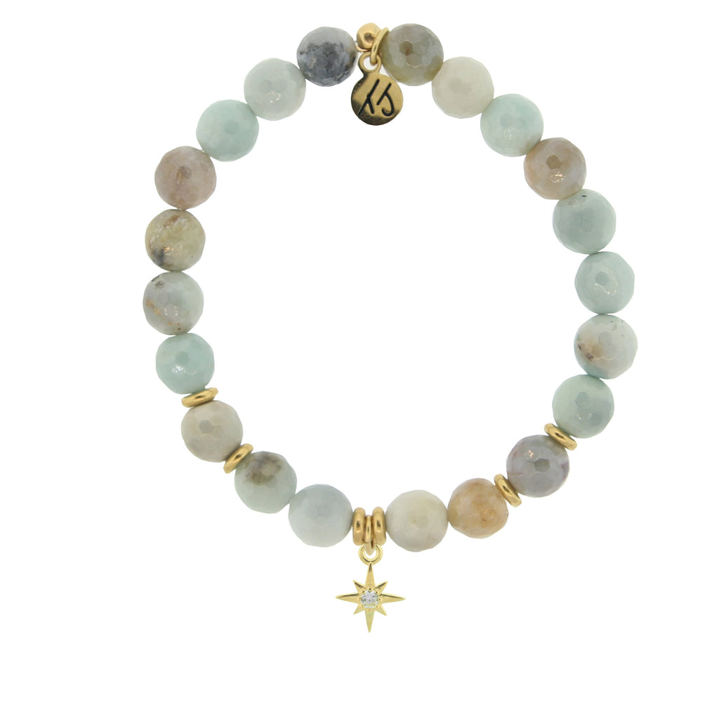 Gold Collection - Amazonite Stone Bracelet with Your Year Gold Charm