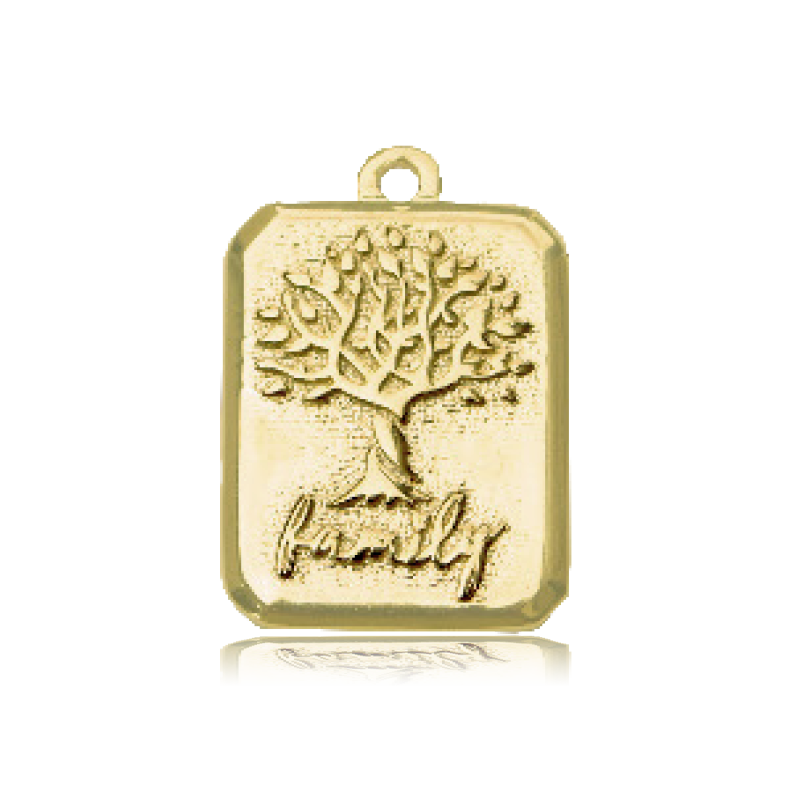 Gold Collection - Aqua Amazonite Stone Bracelet with Family Tree Gold Charm