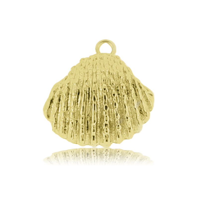 Gold Collection - Aqua Amazonite Stone Bracelet with Seashell Gold Charm