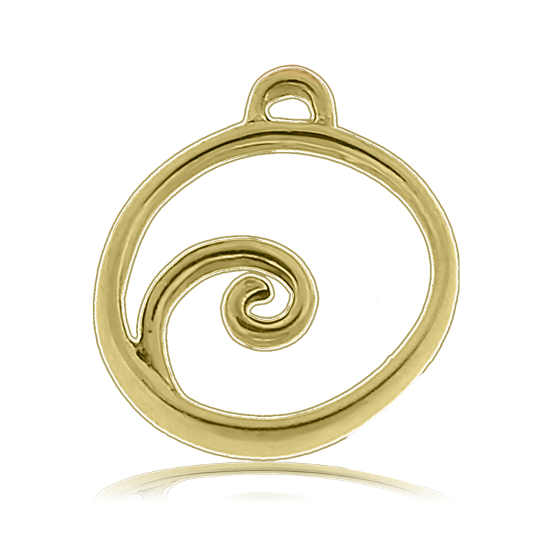 Gold Collection - Aqua Amazonite Stone Bracelet with Wave Gold Charm