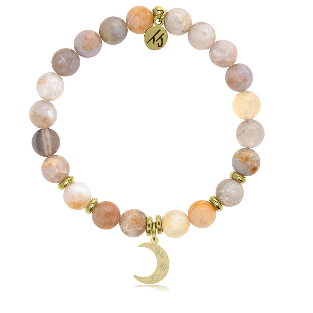 Gold Collection -Australian Agate Stone Bracelet with Friendship Stars Gold Charm