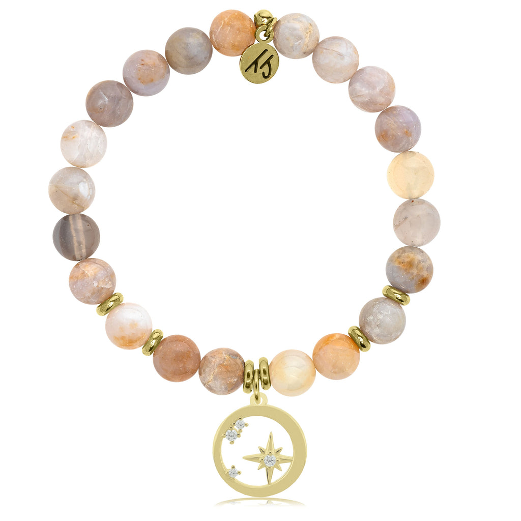Gold Collection -Australian Agate Stone Bracelet with What is Meant to Be Charm