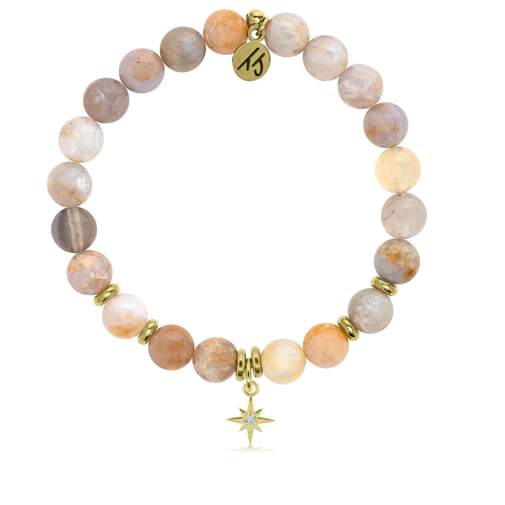 Gold Collection -Australian Agate Stone Bracelet with Your Year Gold Charm