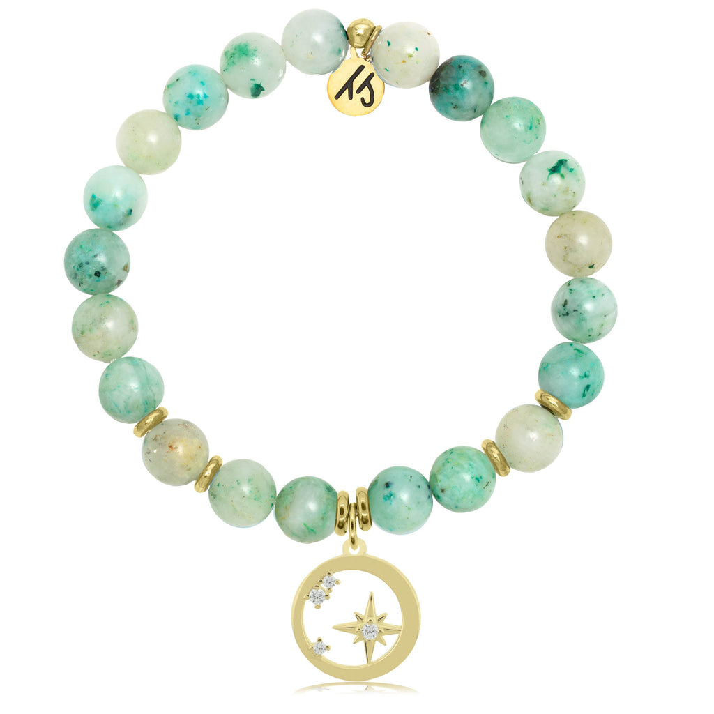 Gold Collection - Caribbean Quartzite Stone Bracelet with What is Meant to Be Gold Charm