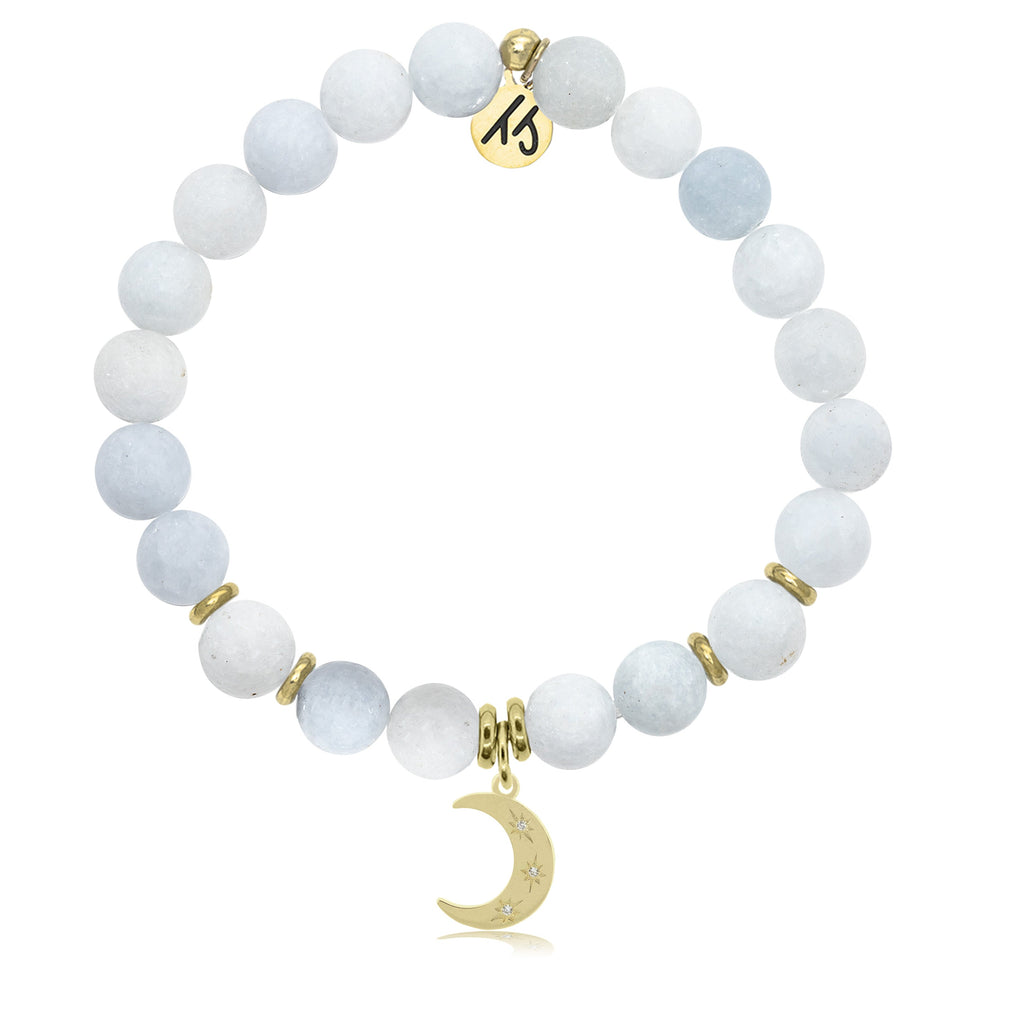 Gold Collection - Celestine Stone Bracelet with Friendship Stars Gold Charm