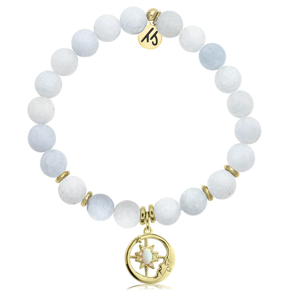 Gold Collection - Celestine Stone Bracelet with Moonlight Gold Charm