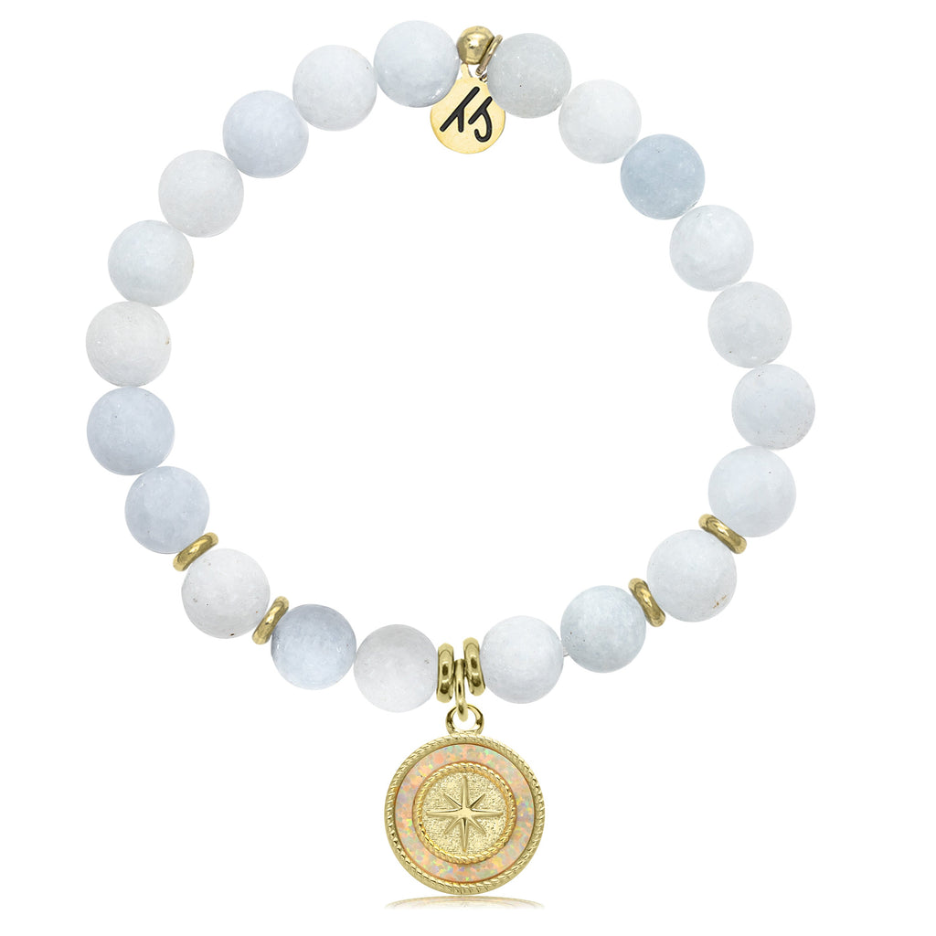 Gold Collection - Celestine Stone Bracelet with North Star Gold Charm