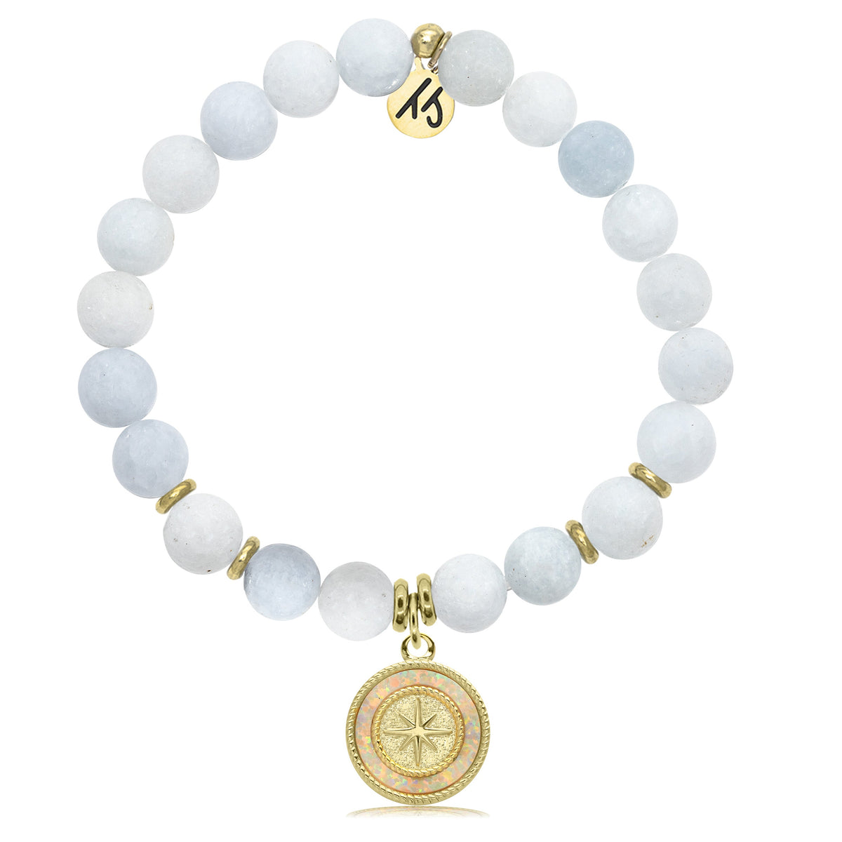 Gold Collection - Celestine Stone Bracelet with North Star Gold Charm ...