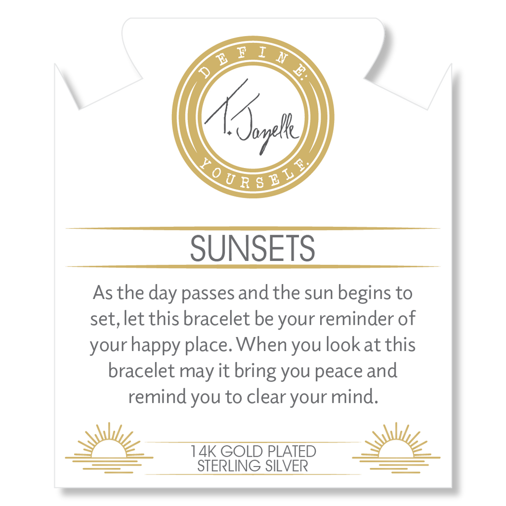 Gold Collection - Celestine Stone Bracelet with Sunsets Charm
