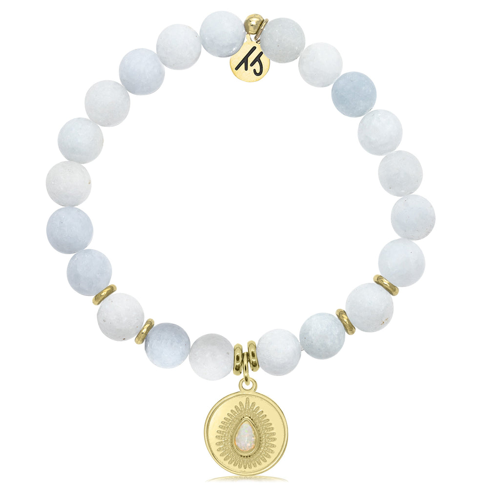 Gold Collection - Celestine Stone Bracelet with You're One of a Kind Gold Charm