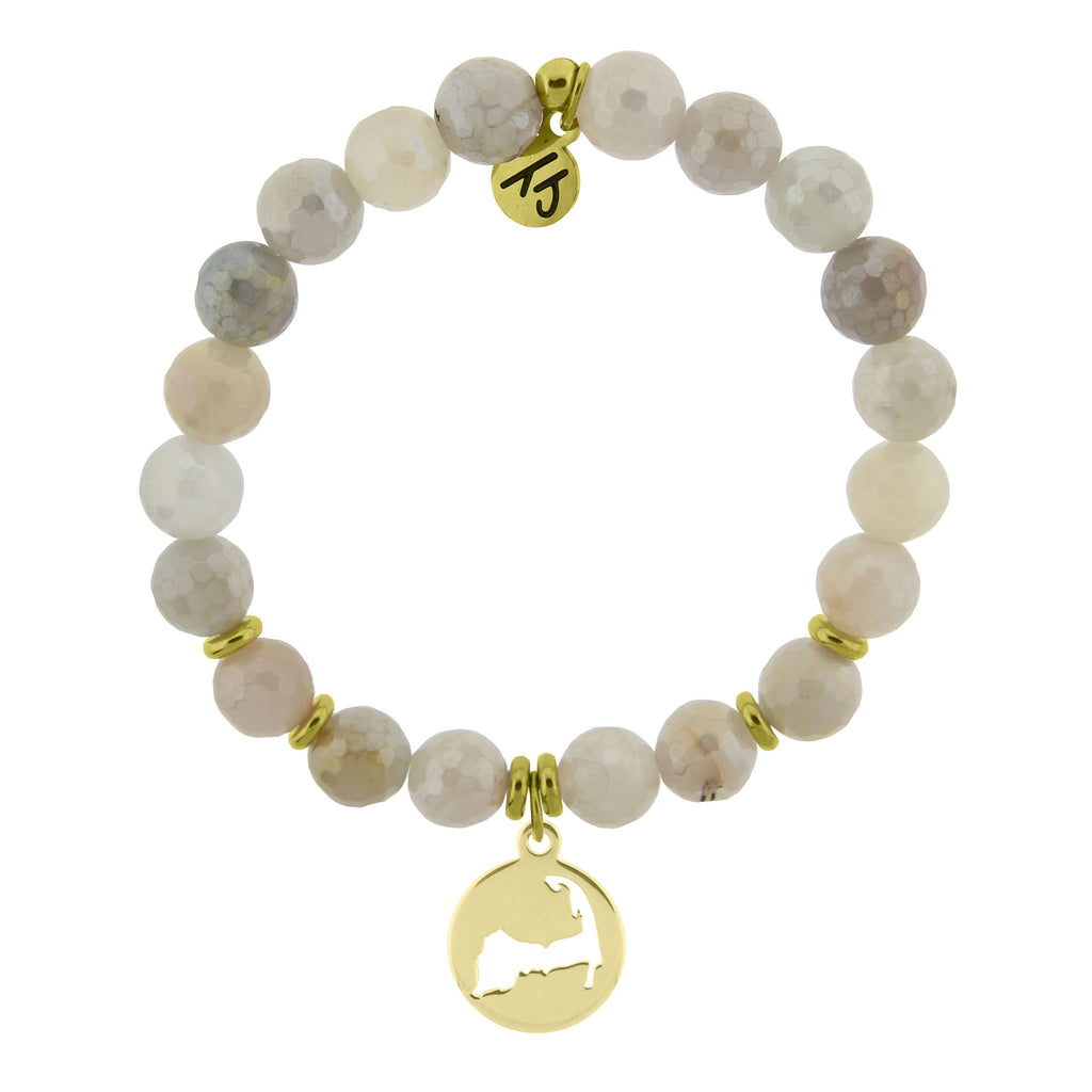 Gold Collection - Moonstone Stone Bracelet with Cape Cod Gold Charm