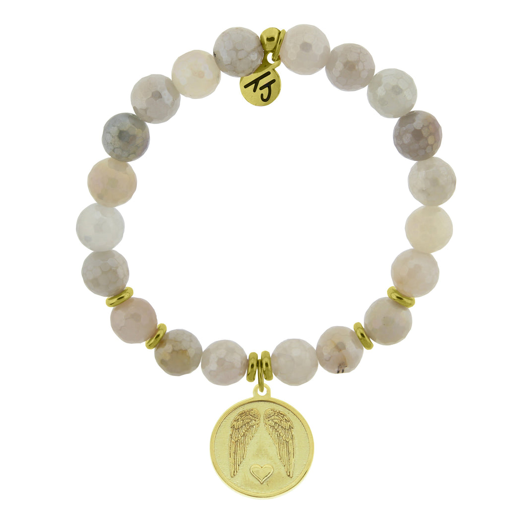 Gold Collection - Moonstone Stone Bracelet with Guardian Gold Charm