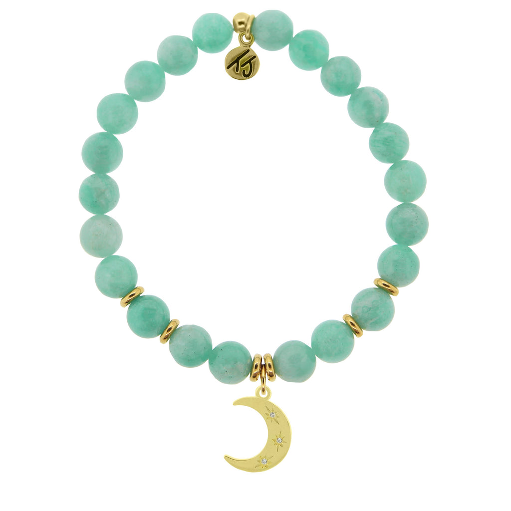 Gold Collection - Peruvian Amazonite Stone Bracelet with Friendship Stars Gold Charm