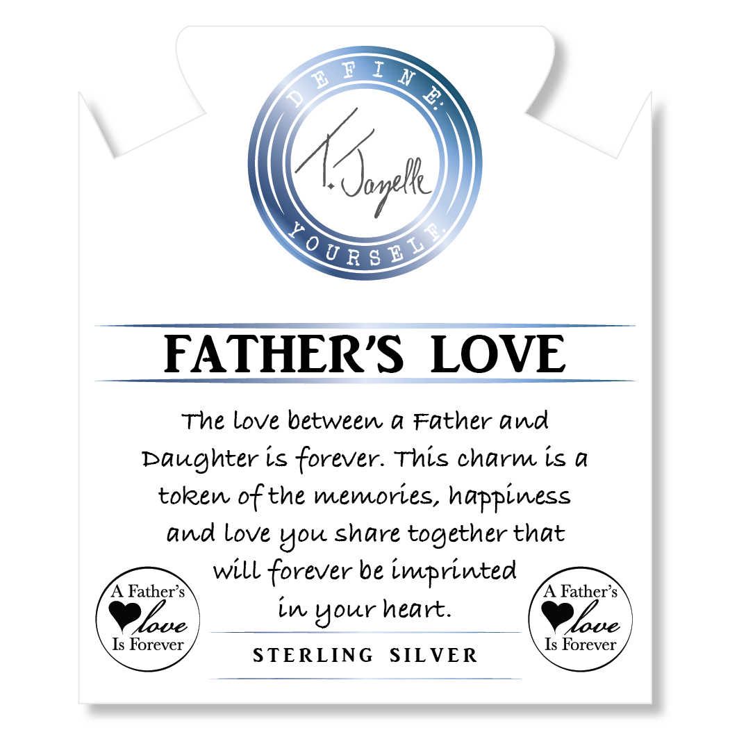 Green Angelite Bracelet with Fathers Love Sterling Silver Charm