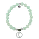 Green Angelite Bracelet with One Step at a Time Sterling Silver Charm