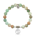 Green Quartz Stone Bracelet with Cape Cod Sterling Silver Charm