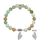 Green Quartz Stone Bracelet with Flip Flop Sterling Silver Charm