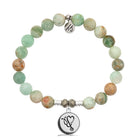 Green Quartz Stone Bracelet with Nurse Sterling Silver Charm