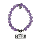 Home Collection- Amethyst Stone Bracelet with Florida Sterling Silver Charm T. Jazelle