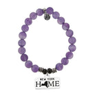 Home Collection- Amethyst Stone Bracelet with New York Sterling Silver Charm T. Jazelle