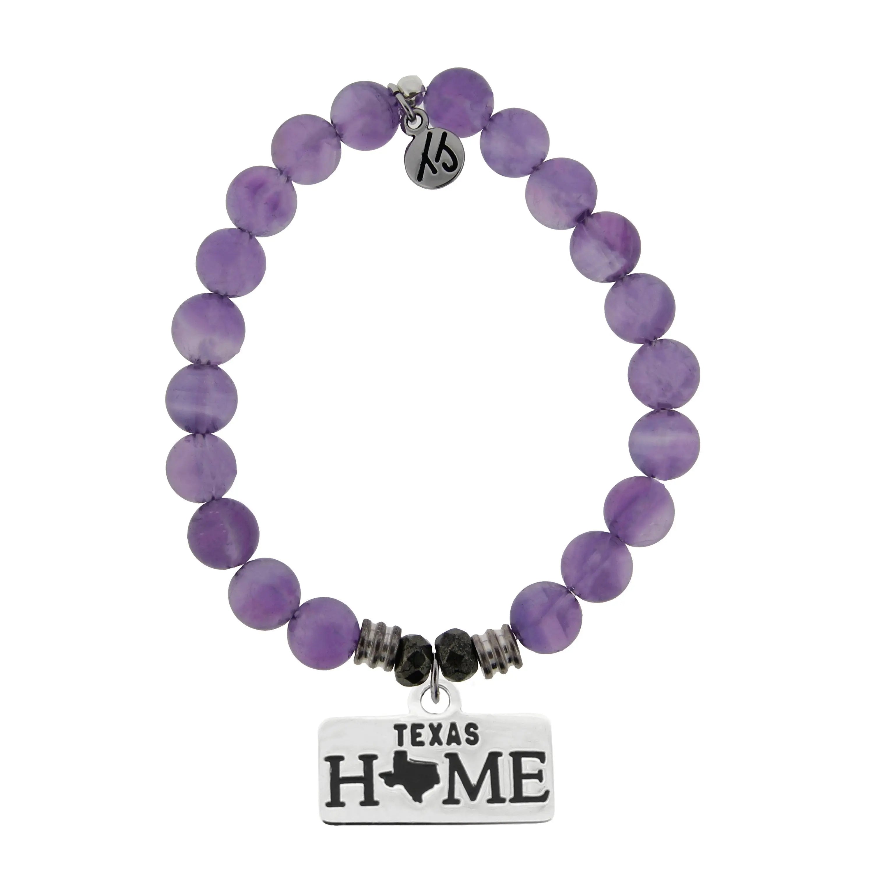 Home Collection- Amethyst Stone Bracelet with Texas Sterling Silver Charm T. Jazelle