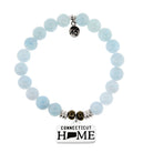 Home Collection- Blue Aquamarine Stone Bracelet with Connecticut Sterling Silver Charm T. Jazelle
