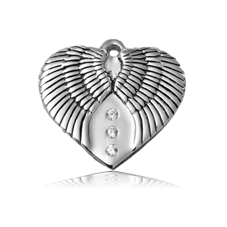 Indigo Gabbro Stone Bracelet with Heart of Angels Sterling Silver Charm