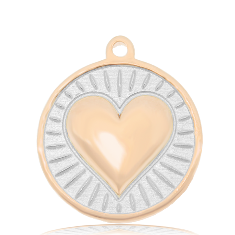 Indigo Gabbro Stone Bracelet with Heart of Gold Sterling Silver Charm