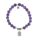 Initially Your's Amethyst Stone Bracelet with Letter R Sterling Silver Charm