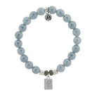 Initially Your's Blue Quartzite Gemstone Bracelet with Letter P Sterling Silver Charm Tiffany Jazelle