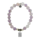 Initially Your's Mauve Jade Stone Bracelet with Letter N Sterling Silver Charm