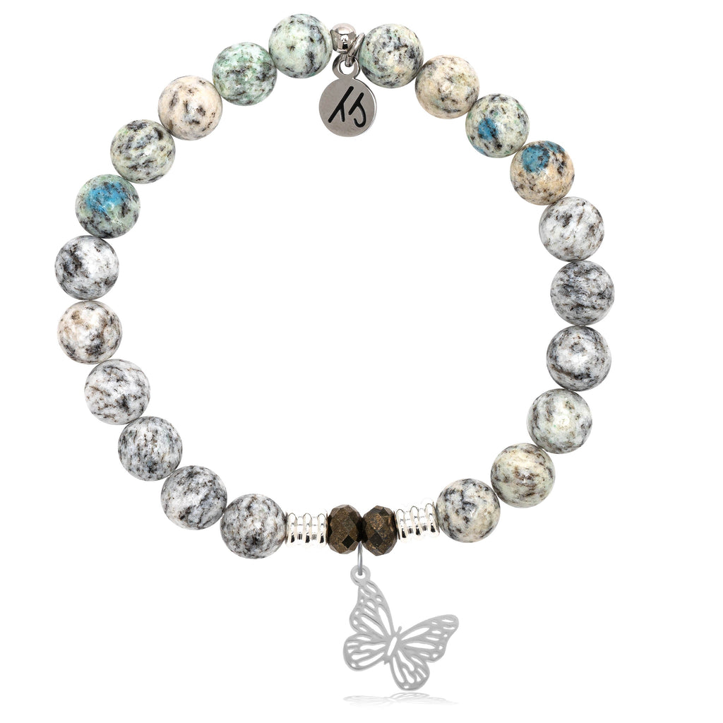 K2 Stone Bracelet with Butterfly Sterling Silver Charm