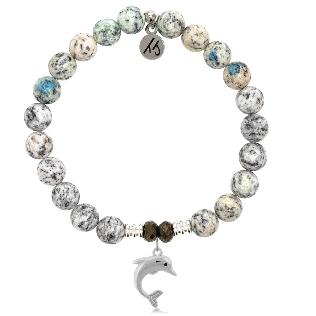 K2 Stone Bracelet with Dolphin Sterling Silver Charm